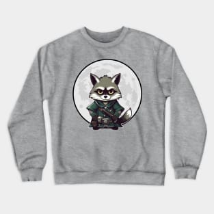 Militant Racoon And Moon Design Crewneck Sweatshirt